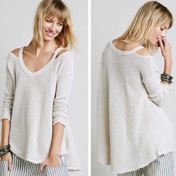 Free People Sweaters - Free People V-Neck Cold Shoulder Tunic Sweater